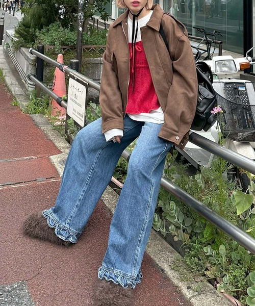 Alley Tokyo(アリートーキョー)の「エコスウェードBIGブルゾン(ブルゾン・レディース・ブラウン・FREE)」の10枚目の写真