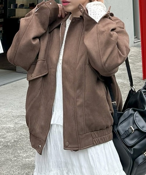 Alley Tokyo(アリートーキョー)の「エコスウェードBIGブルゾン(ブルゾン・レディース・ブラウン・FREE)」の21枚目の写真