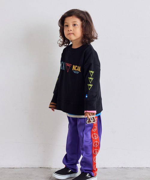 NCAA（エヌシーエーエー）の「【NCAA】別注ロゴスウェット/KIDS(80～120cm)（スウェット・キッズ・キナリ/ブラック/ブラウン・110/100/90/80/120）」の7枚目の写真