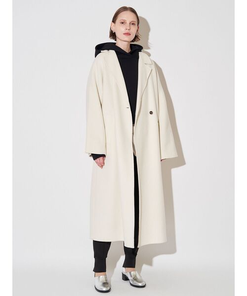 ELENDEEK（エレンディーク）の「リバーチェスターロングコート（チェスターコート・レディース・ブラック/オフホワイト/ブラウン・02/01）」の13枚目の写真