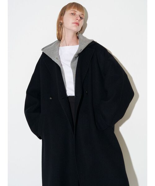 ELENDEEK（エレンディーク）の「リバーチェスターロングコート（チェスターコート・レディース・ブラック/オフホワイト/ブラウン・02/01）」の19枚目の写真