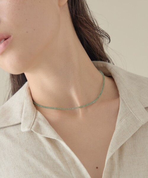 ete bijoux ネックレス ete bijoux ネックレス 「ムード」 K10YG ブラックカルセドニー