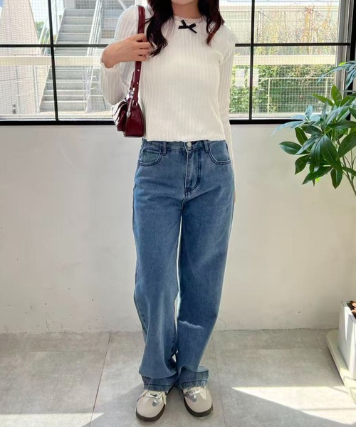 mebole(メボレ)の「レースネックリボンニット(ニット/セーター・レディース・ブラック/ホワイト・FREE)」の20枚目の写真