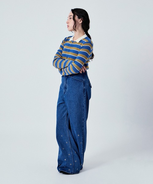 M TO R（ムウトアール）の「RUGBY SHIRTS MOOD KNIT TOPS（ポロシャツ・レディース・ブルー系その他4/ブラック系その他・38/40）」の5枚目の写真