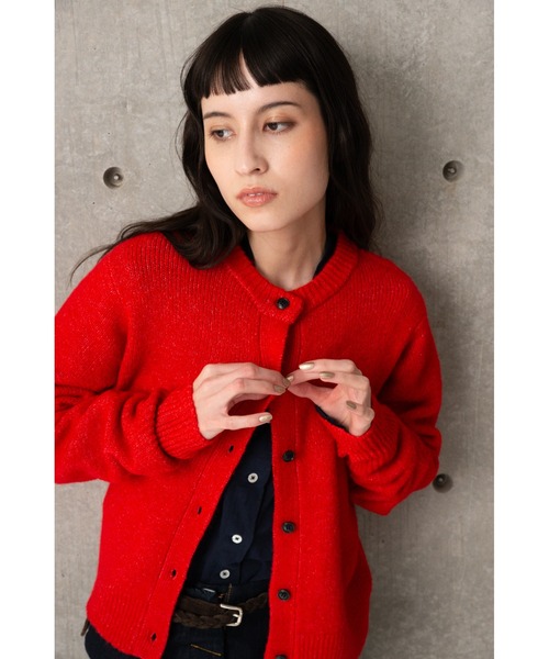 CAROUSE LAMBRA（ケラウズランブラ）の「LS CREW CARDIGAN SHORT LENGTH KNIT（カーディガン/ボレロ・レディース・グレー/ネイビー/レッド・FREE）」の3枚目の写真