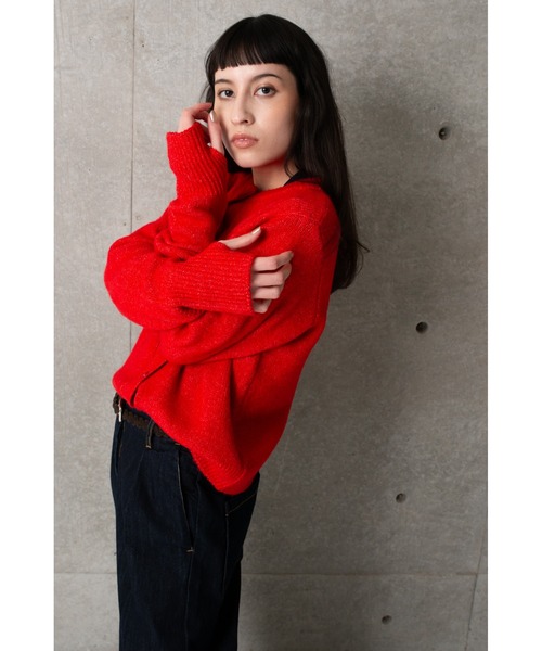 CAROUSE LAMBRA（ケラウズランブラ）の「LS CREW CARDIGAN SHORT LENGTH KNIT（カーディガン/ボレロ・レディース・グレー/ネイビー/レッド・FREE）」の6枚目の写真