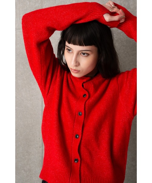 CAROUSE LAMBRA（ケラウズランブラ）の「LS CREW CARDIGAN SHORT LENGTH KNIT（カーディガン/ボレロ・レディース・グレー/ネイビー/レッド・FREE）」の7枚目の写真