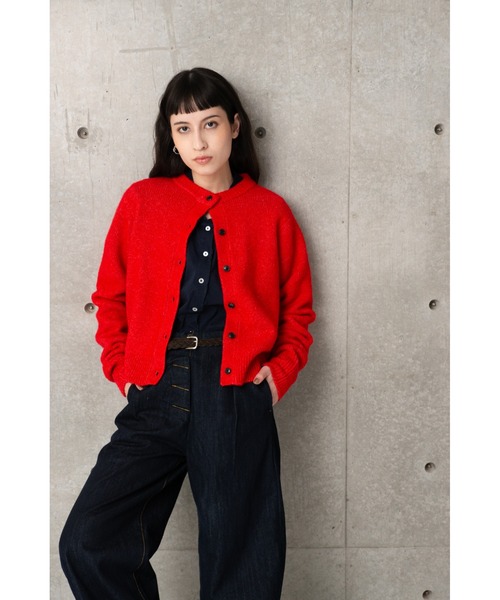 CAROUSE LAMBRA（ケラウズランブラ）の「LS CREW CARDIGAN SHORT LENGTH KNIT（カーディガン/ボレロ・レディース・グレー/ネイビー/レッド・FREE）」の8枚目の写真