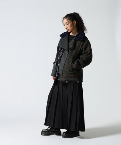 AULA AILA（アウラアイラ）の「AULA AILA/アウラアイラ/別注チェックコンビネーションブルゾン（ブルゾン・レディース・カーキ/ホワイト系2・0）」の13枚目の写真