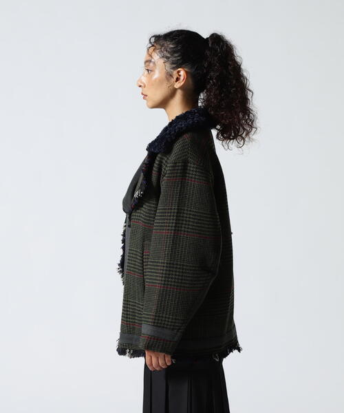 AULA AILA（アウラアイラ）の「AULA AILA/アウラアイラ/別注チェックコンビネーションブルゾン（ブルゾン・レディース・カーキ/ホワイト系2・0）」の16枚目の写真