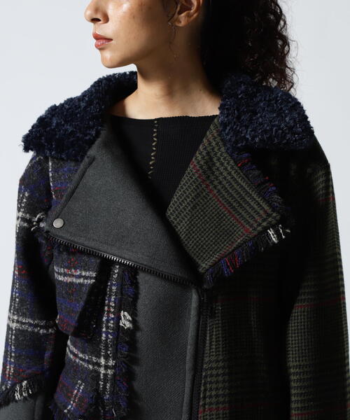 AULA AILA（アウラアイラ）の「AULA AILA/アウラアイラ/別注チェックコンビネーションブルゾン（ブルゾン・レディース・カーキ/ホワイト系2・0）」の18枚目の写真