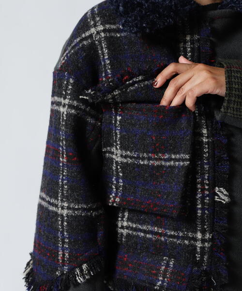 AULA AILA（アウラアイラ）の「AULA AILA/アウラアイラ/別注チェックコンビネーションブルゾン（ブルゾン・レディース・カーキ/ホワイト系2・0）」の21枚目の写真