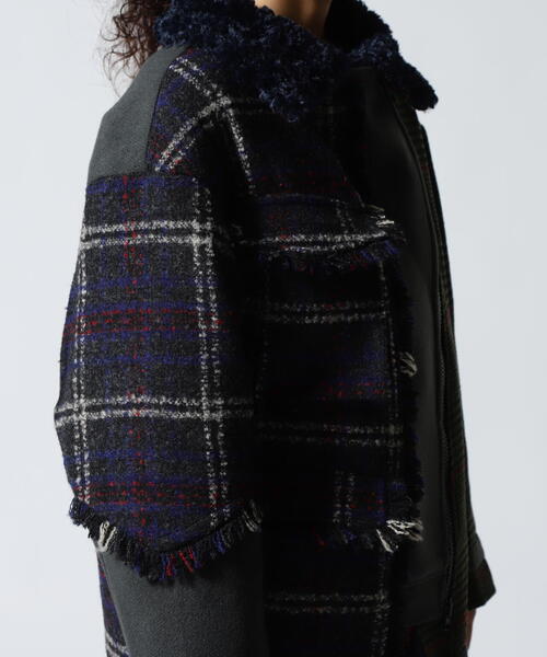 AULA AILA（アウラアイラ）の「AULA AILA/アウラアイラ/別注チェックコンビネーションブルゾン（ブルゾン・レディース・カーキ/ホワイト系2・0）」の22枚目の写真