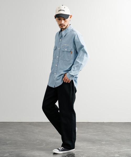 KRIFF MAYER(クリフメイヤー)の「KRIFF MAYER クリフメイヤー 刺繍インディゴシャンブレーシャツ/胸ポケット長袖デニムシャツ 2514000(シャツ/ブラウス・メンズ・ダークブルー/ライトブルー・L/XL/M)」の9枚目の写真