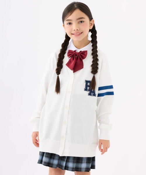 repipi armario(レピピ アルマリオ)の「裏毛カーディガン(カーディガン/ボレロ・キッズ・杢グレー/ピンク/ホワイト・140/150/160/170)」の2枚目の写真