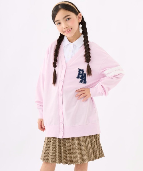 repipi armario(レピピ アルマリオ)の「裏毛カーディガン(カーディガン/ボレロ・キッズ・杢グレー/ピンク/ホワイト・140/150/160/170)」の3枚目の写真