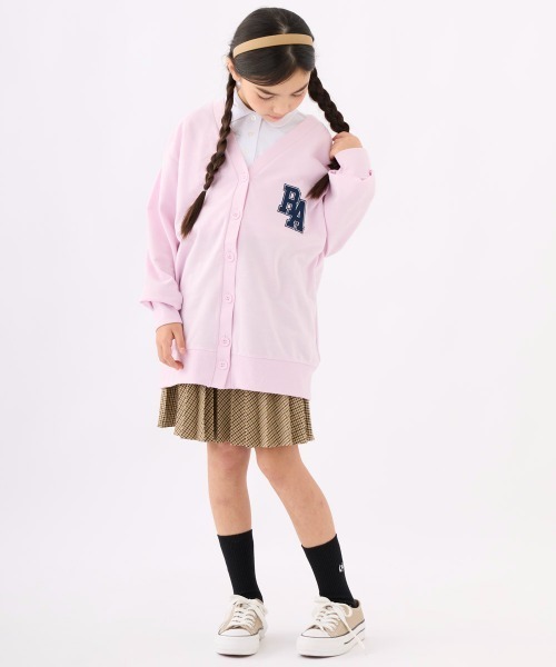 repipi armario(レピピ アルマリオ)の「裏毛カーディガン(カーディガン/ボレロ・キッズ・杢グレー/ピンク/ホワイト・140/150/160/170)」の8枚目の写真