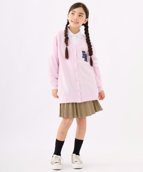 repipi armario(レピピ アルマリオ)の「裏毛カーディガン(カーディガン/ボレロ・キッズ・杢グレー/ピンク/ホワイト・140/150/160/170)」の9枚目の写真