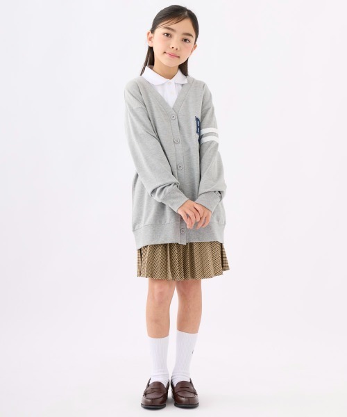 repipi armario(レピピ アルマリオ)の「裏毛カーディガン(カーディガン/ボレロ・キッズ・杢グレー/ピンク/ホワイト・140/150/160/170)」の6枚目の写真