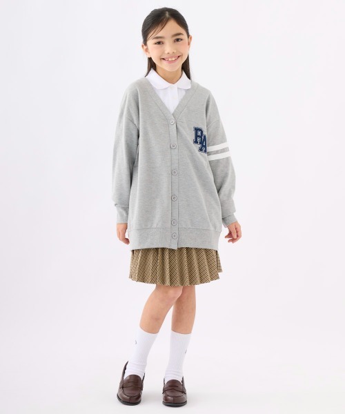 repipi armario(レピピ アルマリオ)の「裏毛カーディガン(カーディガン/ボレロ・キッズ・杢グレー/ピンク/ホワイト・140/150/160/170)」の7枚目の写真