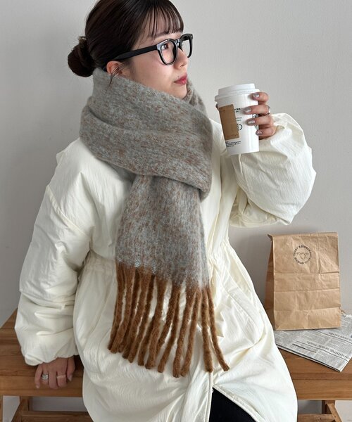 DISCOAT(ディスコート)の「【WEB限定】メランジマフラー(マフラー・レディース・オレンジ/ミント/ブルー・FREE)」の1枚目の写真