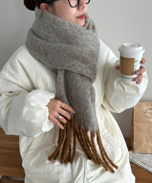 DISCOAT(ディスコート)の「【WEB限定】メランジマフラー(マフラー・レディース・オレンジ/ミント/ブルー・FREE)」の12枚目の写真