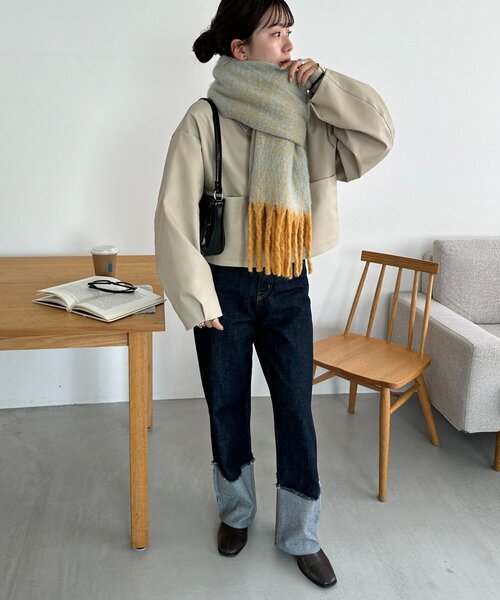 DISCOAT(ディスコート)の「【WEB限定】メランジマフラー(マフラー・レディース・オレンジ/ミント/ブルー・FREE)」の4枚目の写真