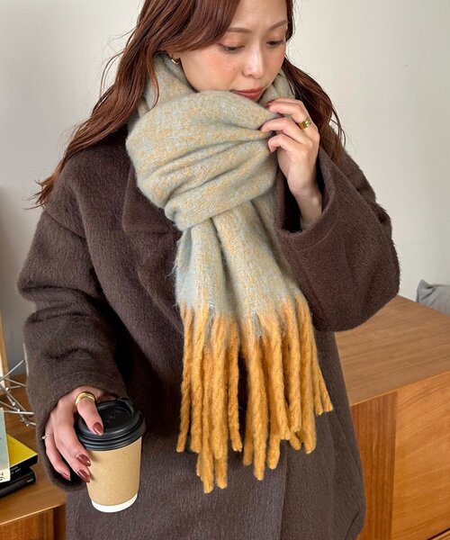 DISCOAT(ディスコート)の「【WEB限定】メランジマフラー(マフラー・レディース・オレンジ/ミント/ブルー・FREE)」の7枚目の写真