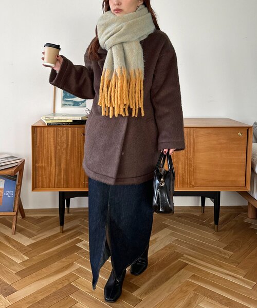 DISCOAT(ディスコート)の「【WEB限定】メランジマフラー(マフラー・レディース・オレンジ/ミント/ブルー・FREE)」の9枚目の写真