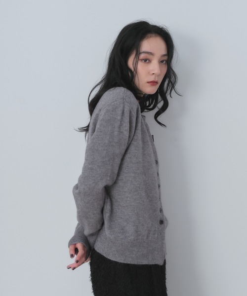 Shelly island（シェリーアイランド）の「スクエアボタンニットカーディガン（カーディガン/ボレロ・レディース・グレー/ブラック/ホワイト・FREE）」の15枚目の写真
