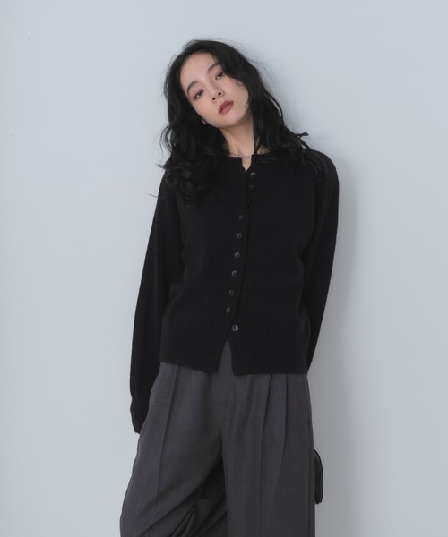 Shelly island（シェリーアイランド）の「スクエアボタンニットカーディガン（カーディガン/ボレロ・レディース・グレー/ブラック/ホワイト・FREE）」の22枚目の写真