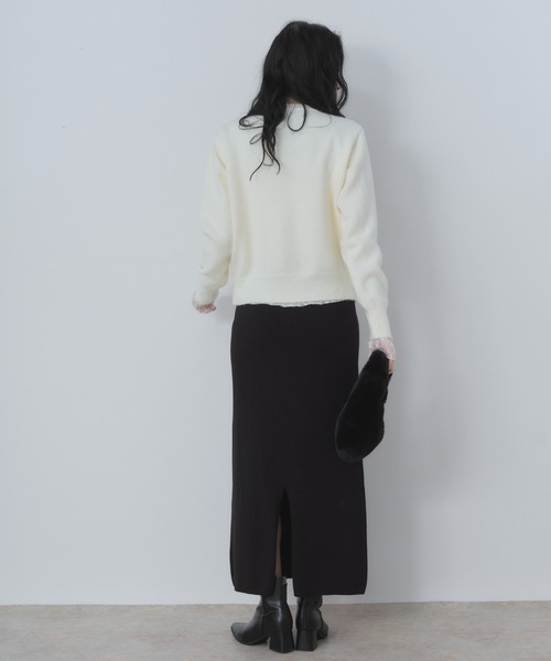 Shelly island（シェリーアイランド）の「スクエアボタンニットカーディガン（カーディガン/ボレロ・レディース・グレー/ブラック/ホワイト・FREE）」の7枚目の写真