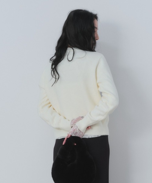 Shelly island（シェリーアイランド）の「スクエアボタンニットカーディガン（カーディガン/ボレロ・レディース・グレー/ブラック/ホワイト・FREE）」の10枚目の写真