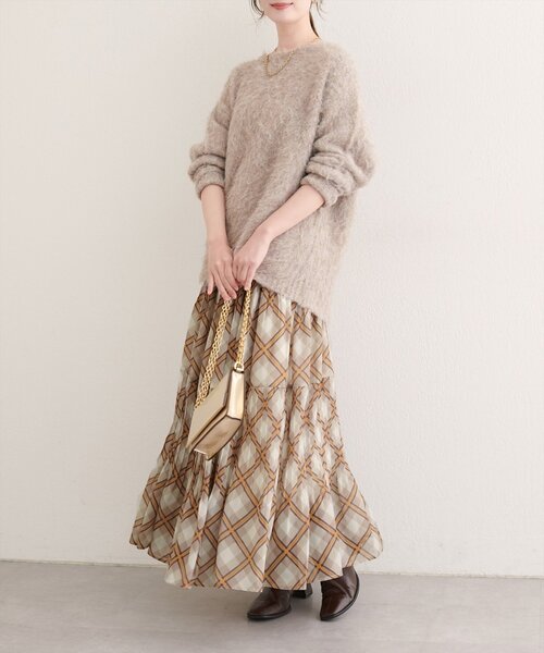 natural couture(ナチュラルクチュール)の「プリーツ切り替えスカート(スカート・レディース・ブラウン系その他/ブラウン・FREE)」の12枚目の写真