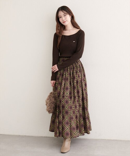 natural couture(ナチュラルクチュール)の「プリーツ切り替えスカート(スカート・レディース・ブラウン系その他/ブラウン・FREE)」の8枚目の写真