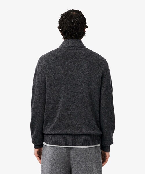 ハイネックハーフジップ ウールニットセーター（ニット/セーター
