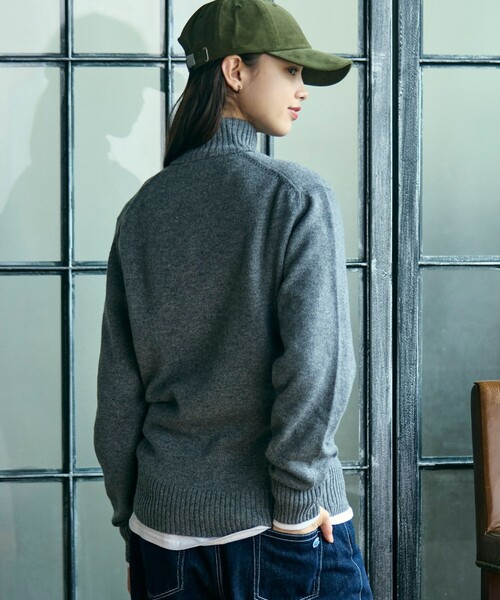 LACOSTE(ラコステ)の「ハイネックハーフジップ ウールニットセーター(ニット/セーター・メンズ・グレー/オリーブ/ブラック・3/2/5/4)」の8枚目の写真