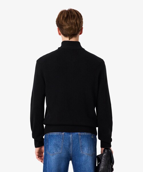 ハイネックハーフジップ ウールニットセーター（ニット/セーター