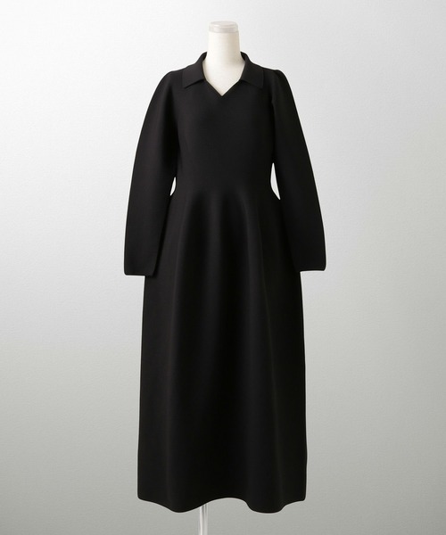 セール】オープンカラー ホールガーメント ニット ワンピース HUIT