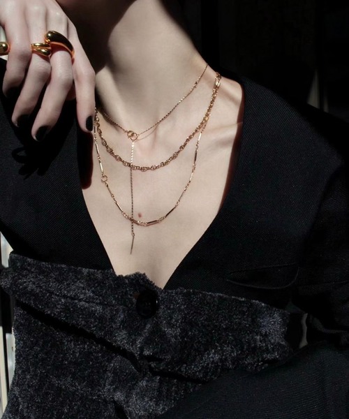 Soierie（ソワリー）の「レイヤード ネックレス (3Set） / Layered necklace (3Set)（ネックレス・レディース・ゴールド・FREE）」の7枚目の写真