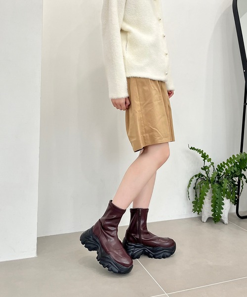 31 Sons de mode(トランテアン ソン ドゥ モード)の「スニーカーソールショートブーツ/41412(ブーツ・レディース・ホワイト/レッド/ブラック・LL/L/M/S)」の10枚目の写真