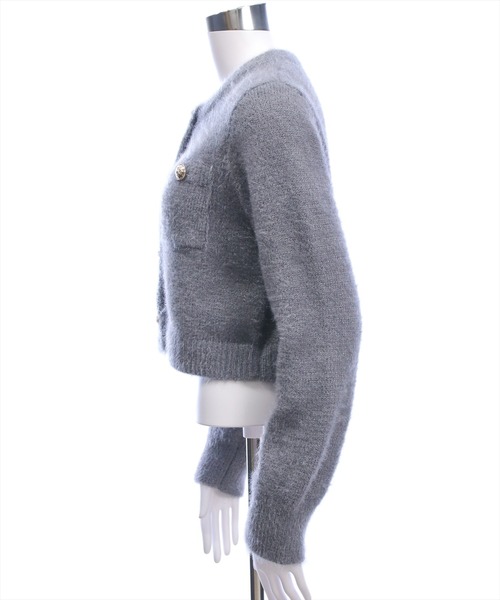 clear（クリア）の「ネコ毛シャギーニットカーディガン[大人 フェミニン 上品]（カーディガン/ボレロ・レディース・アイボリー/グレイッシュベージュ/チャコールグレー/ミント/イエロー・F）」の12枚目の写真