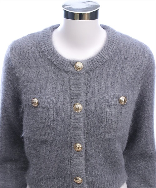 clear（クリア）の「ネコ毛シャギーニットカーディガン[大人 フェミニン 上品]（カーディガン/ボレロ・レディース・アイボリー/グレイッシュベージュ/チャコールグレー/ミント/イエロー・F）」の16枚目の写真