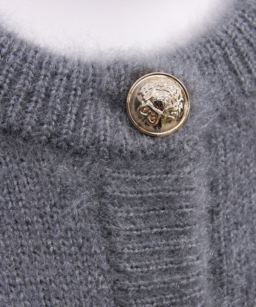 clear（クリア）の「ネコ毛シャギーニットカーディガン[大人 フェミニン 上品]（カーディガン/ボレロ・レディース・アイボリー/グレイッシュベージュ/チャコールグレー/ミント/イエロー・F）」の18枚目の写真