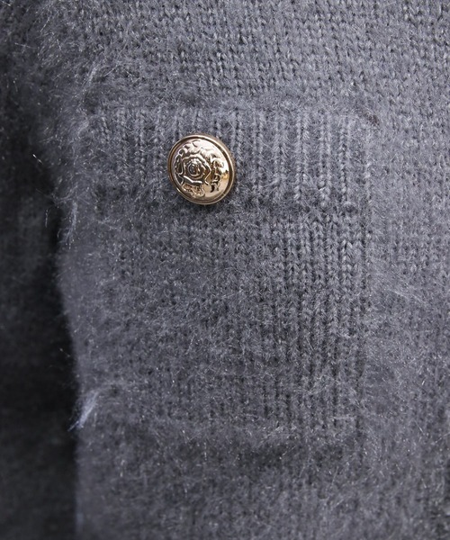 clear（クリア）の「ネコ毛シャギーニットカーディガン[大人 フェミニン 上品]（カーディガン/ボレロ・レディース・アイボリー/グレイッシュベージュ/チャコールグレー/ミント/イエロー・F）」の17枚目の写真