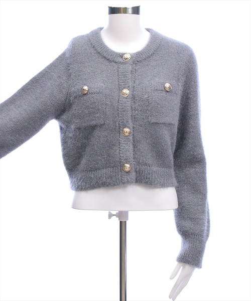 clear（クリア）の「ネコ毛シャギーニットカーディガン[大人 フェミニン 上品]（カーディガン/ボレロ・レディース・アイボリー/グレイッシュベージュ/チャコールグレー/ミント/イエロー・F）」の15枚目の写真