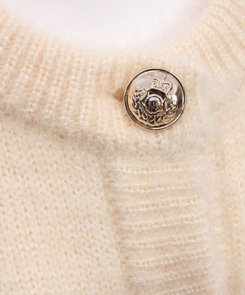 clear（クリア）の「ネコ毛シャギーニットカーディガン[大人 フェミニン 上品]（カーディガン/ボレロ・レディース・アイボリー/グレイッシュベージュ/チャコールグレー/ミント/イエロー・F）」の21枚目の写真