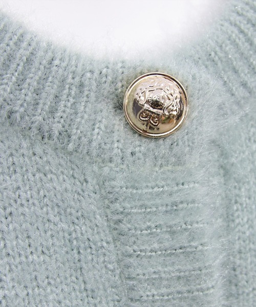 clear（クリア）の「ネコ毛シャギーニットカーディガン[大人 フェミニン 上品]（カーディガン/ボレロ・レディース・アイボリー/グレイッシュベージュ/チャコールグレー/ミント/イエロー・F）」の19枚目の写真