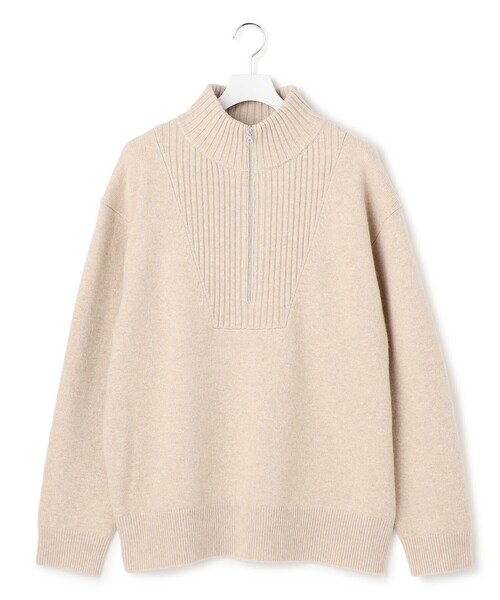 J.PRESS YORK STREET(ジェイプレスヨークストリート)の「【UNISEX】ウールカシミヤ ハーフジップニット(ニット/セーター・メンズ・ブルー系/アイボリー系/ネイビー系/レッド系・SMALL/MEDIUM/LARGE)」の2枚目の写真