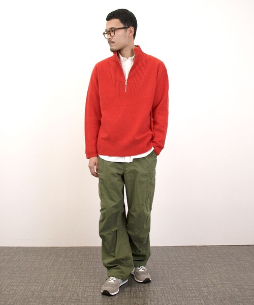 J.PRESS YORK STREET(ジェイプレスヨークストリート)の「【UNISEX】ウールカシミヤ ハーフジップニット(ニット/セーター・メンズ・ブルー系/アイボリー系/ネイビー系/レッド系・SMALL/MEDIUM/LARGE)」の5枚目の写真